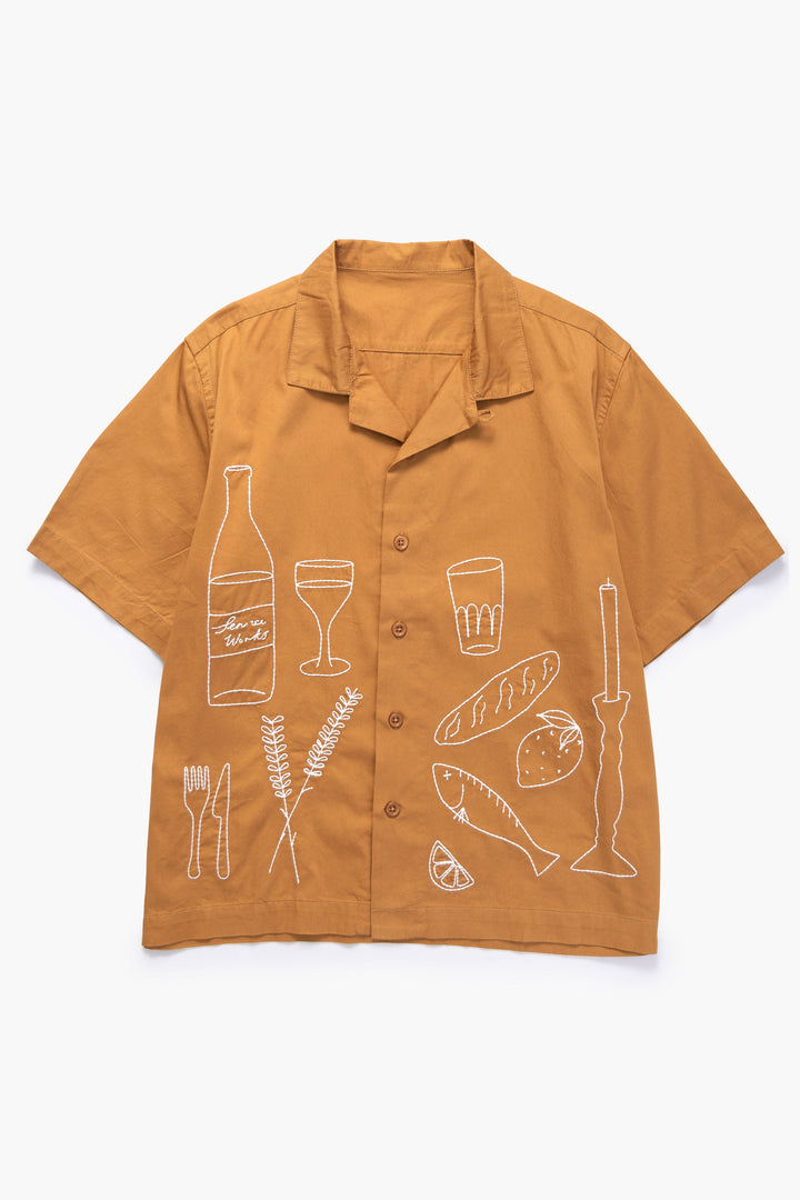Service Works - Light Twill Picnic Short Sleeve Shirt - Burnt Sugar