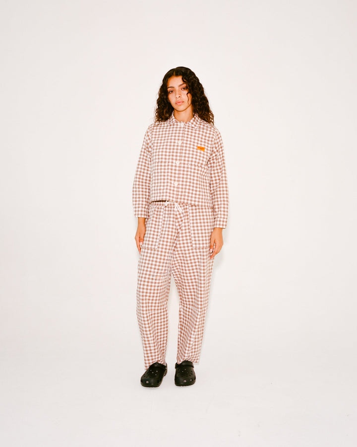 Service Works - Women's Barrel Pants - Brown Gingham