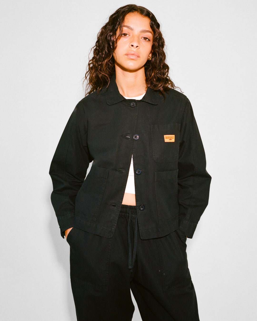 Service Works - Women's Cropped Work Jacket - Black