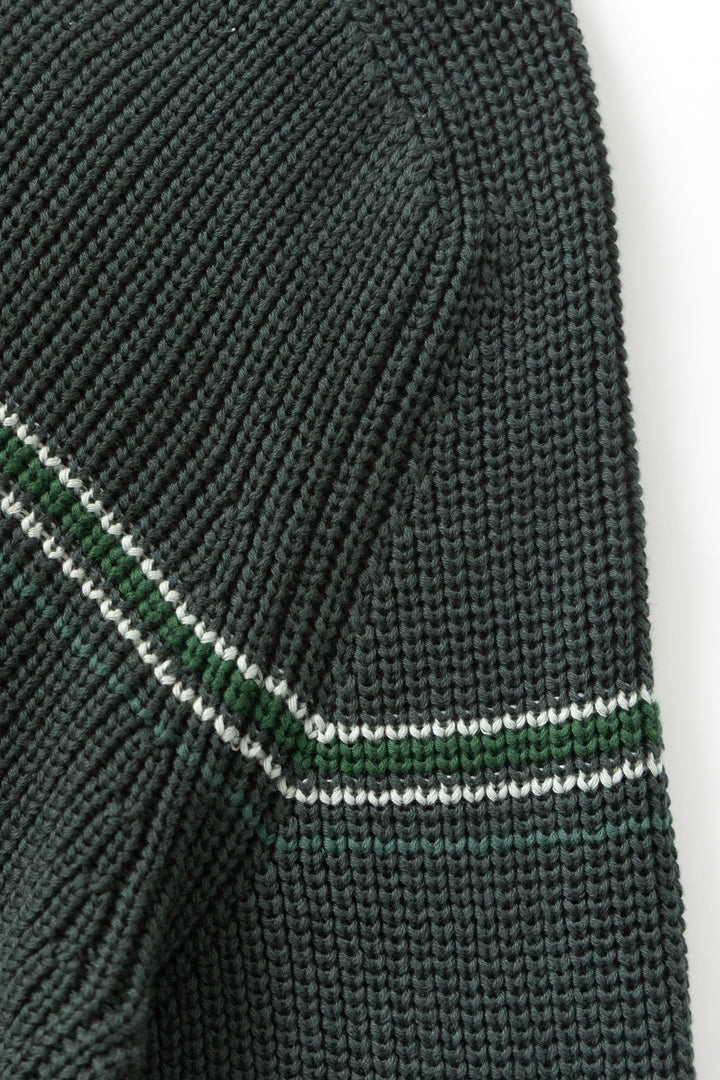 Blacksmith - Stripe Knit Crew - Forest