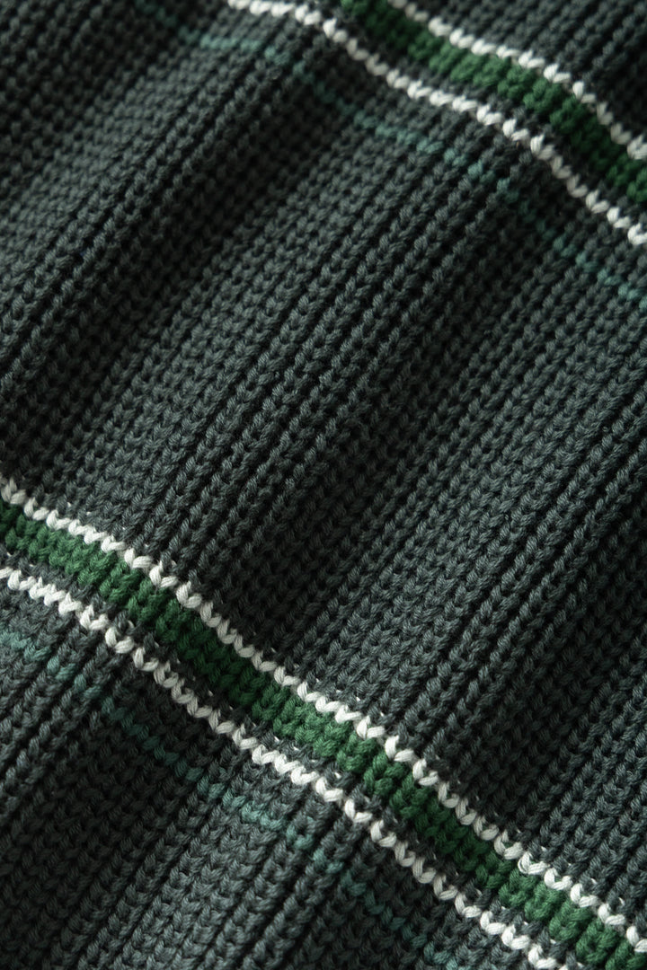 Blacksmith - Stripe Knit Crew - Forest