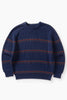 Blacksmith - Stripe Knit Crew - Navy