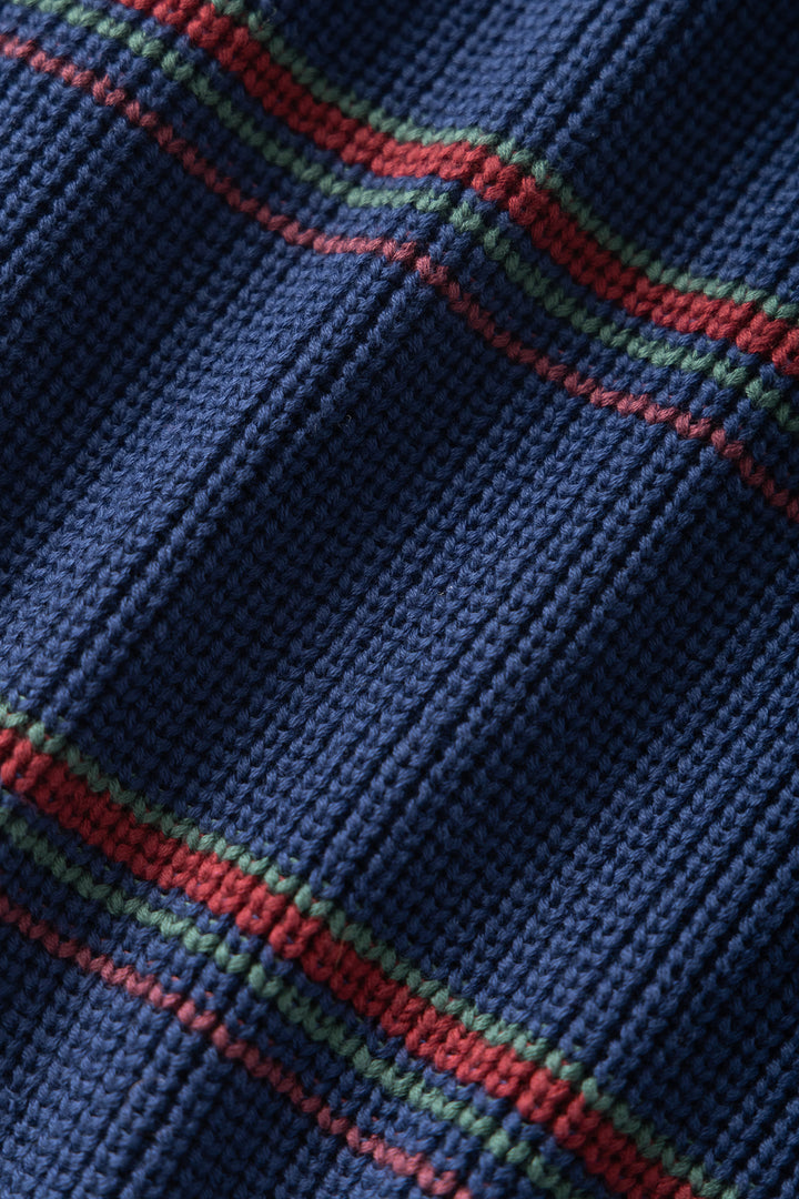 Blacksmith - Stripe Knit Crew - Navy