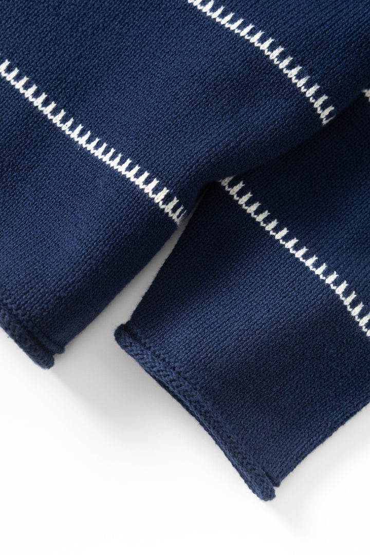 Blacksmith - Stripe Fishing Sweater - Navy