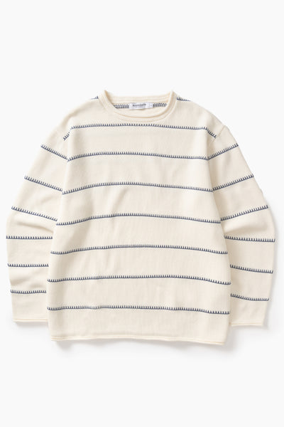Blacksmith - Stripe Fishing Sweater - Off-White