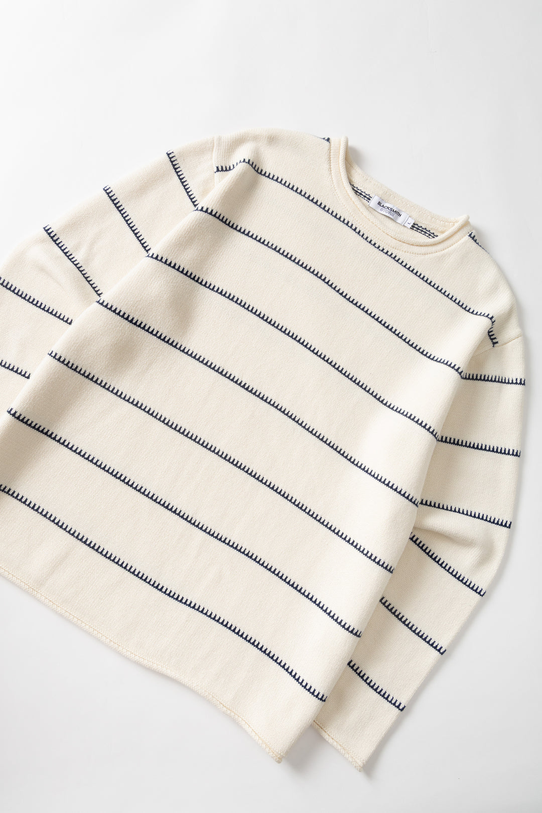 Blacksmith - Stripe Fishing Sweater - Off-White
