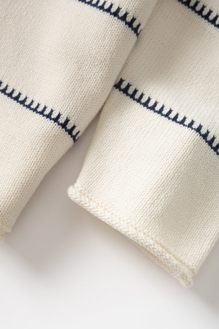 Blacksmith - Stripe Fishing Sweater - Off-White
