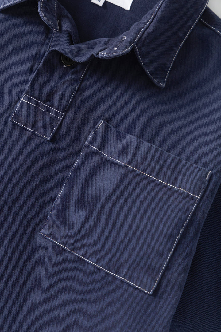 Blacksmith - Twill Two Button Popover - Navy
