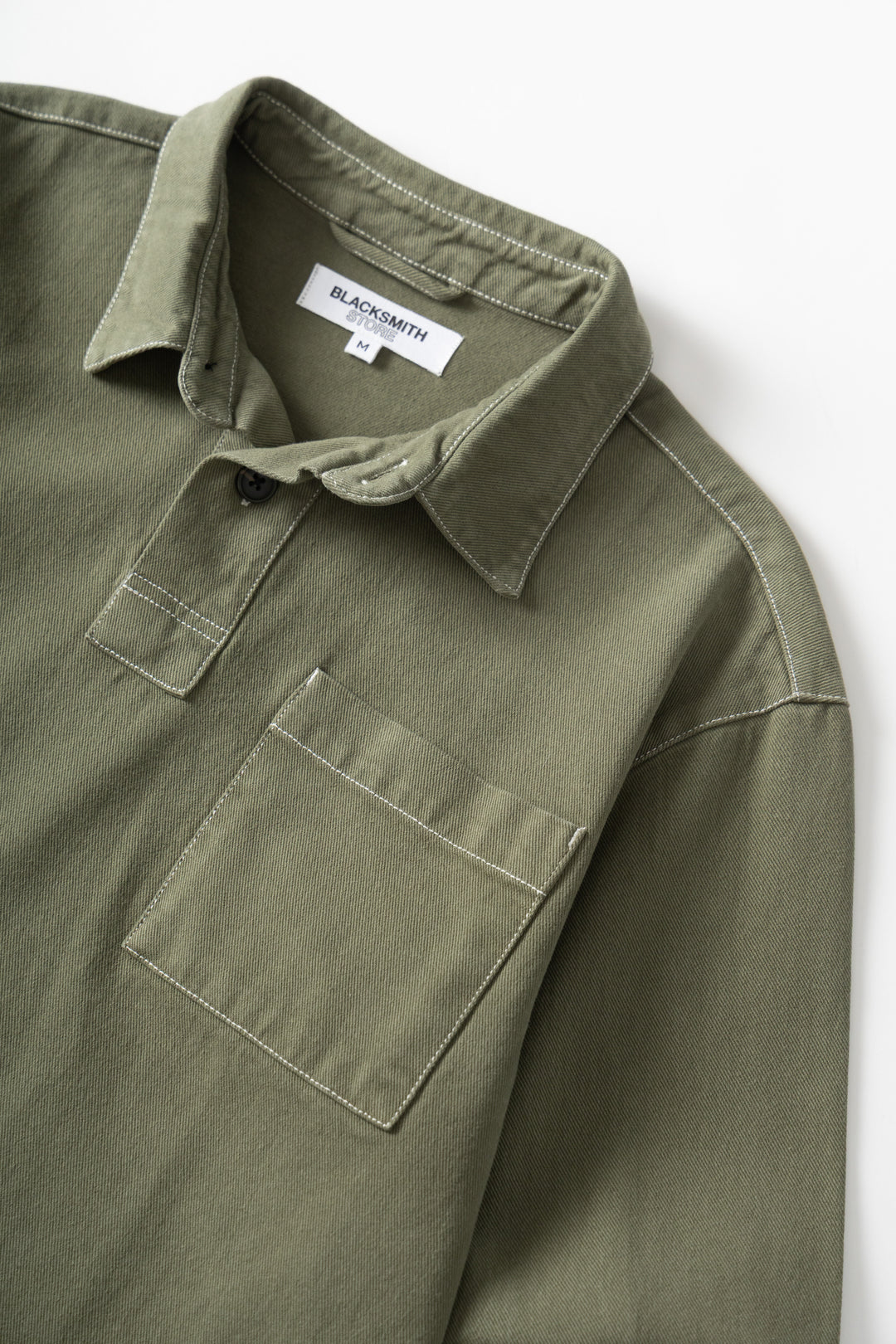 Blacksmith - Twill Two Button Popover - Olive