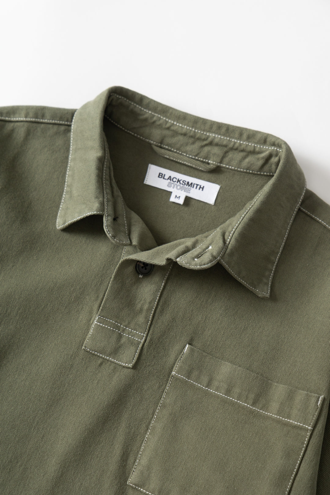Blacksmith - Twill Two Button Popover - Olive