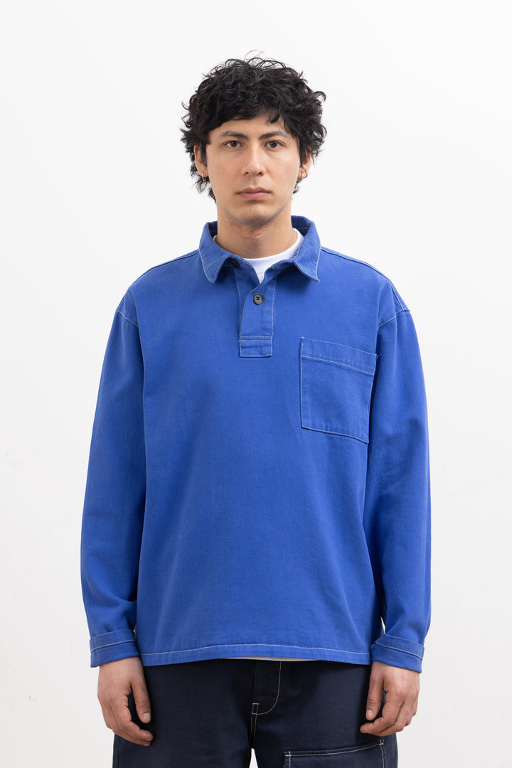 Blacksmith - Twill Two Button Popover - French Blue