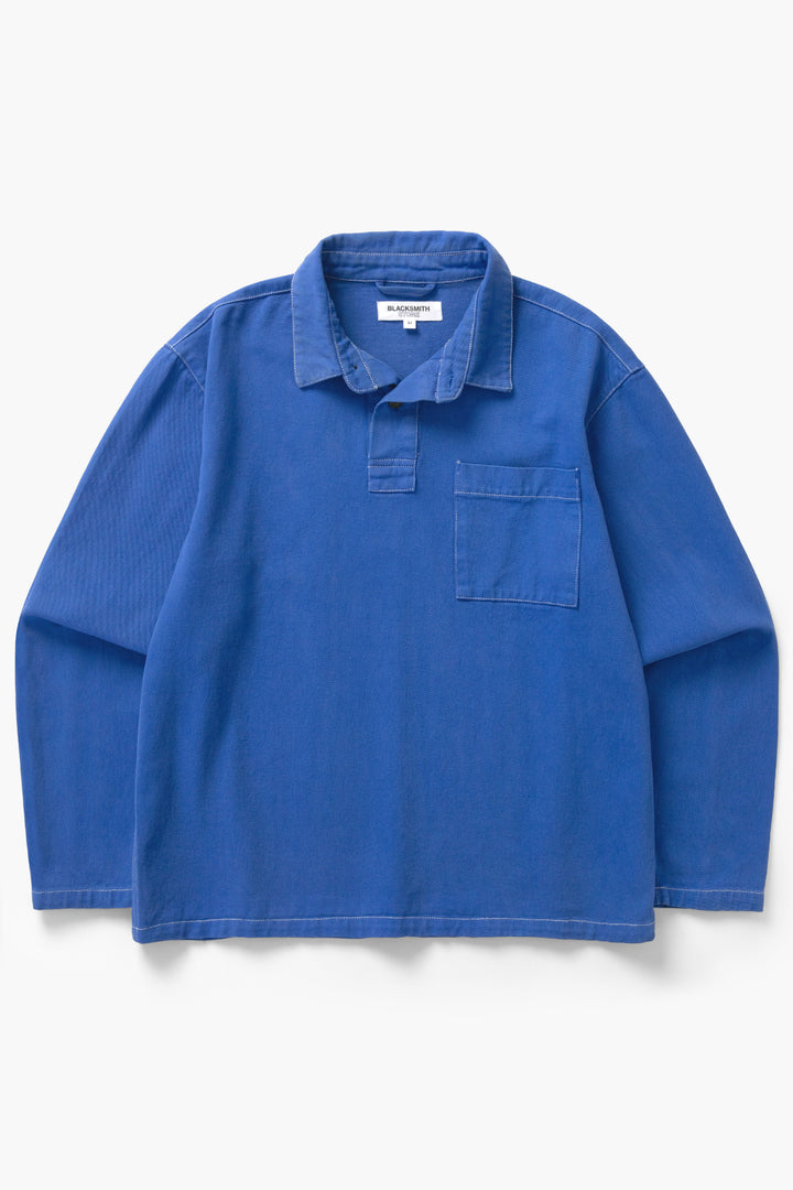 Blacksmith - Twill Two Button Popover - French Blue