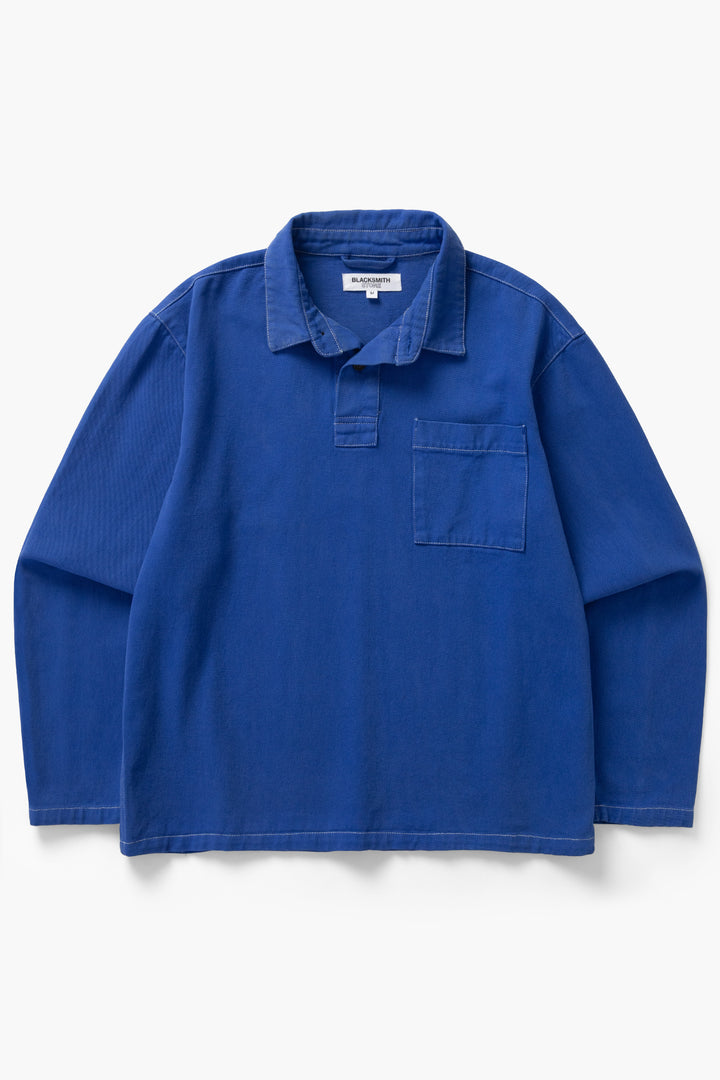 Blacksmith - Twill Two Button Popover - French Blue