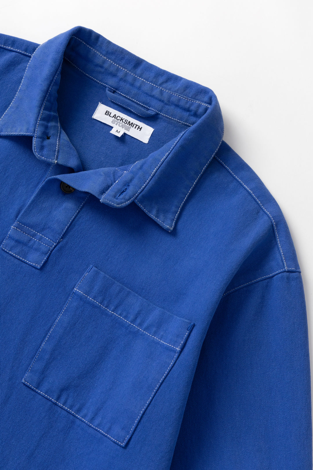 Blacksmith - Twill Two Button Popover - French Blue
