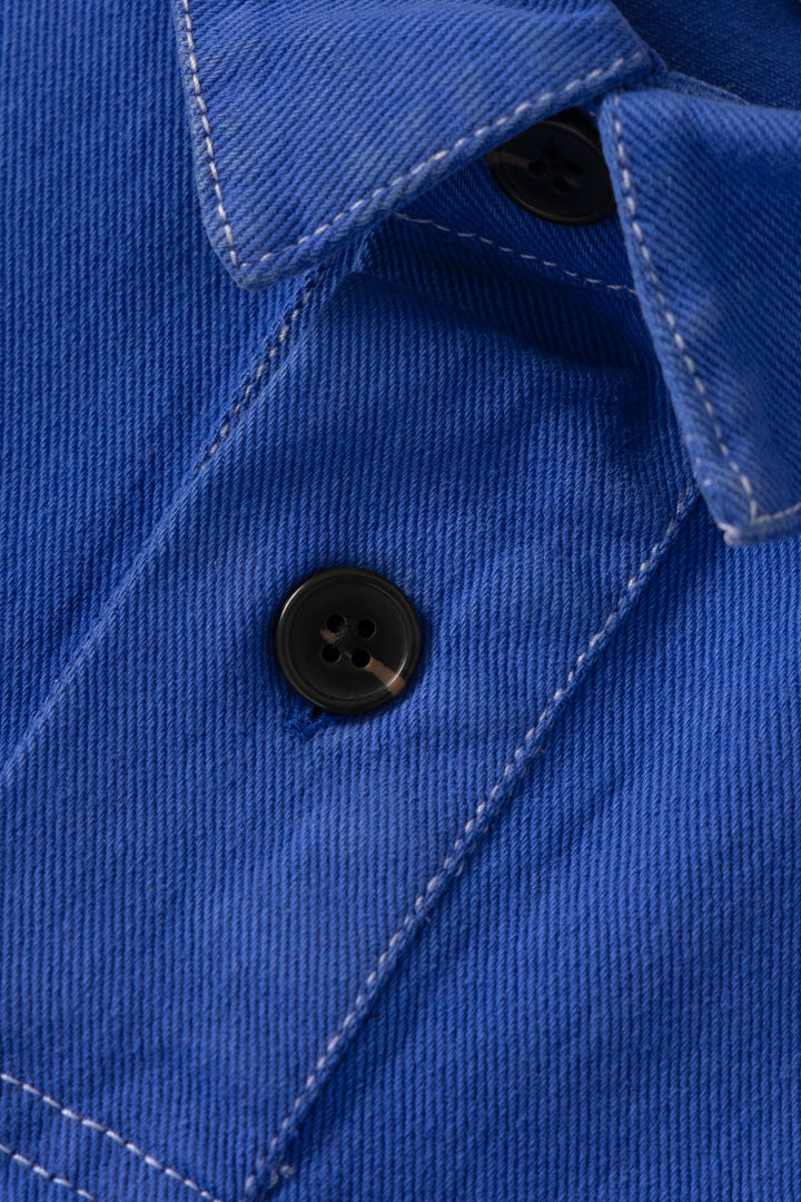 Blacksmith - Twill Two Button Popover - French Blue