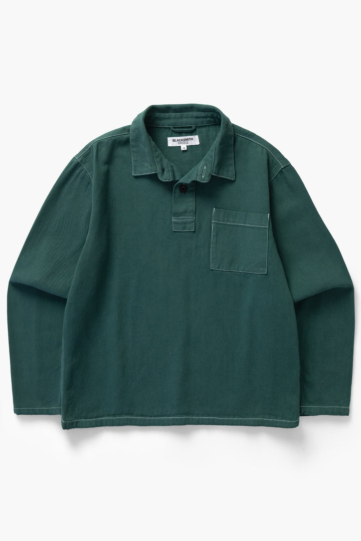 Blacksmith - Twill Two Button Popover - Evergreen