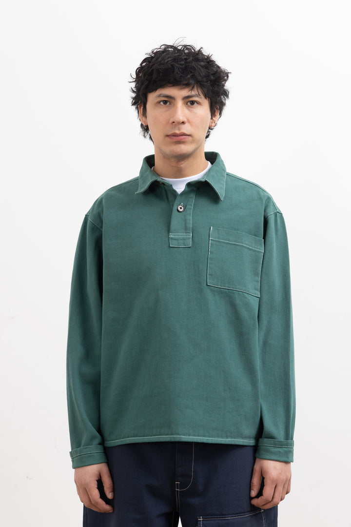 Blacksmith - Twill Two Button Popover - Evergreen