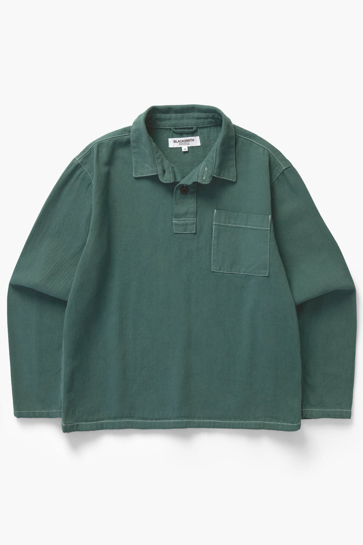 Blacksmith - Twill Two Button Popover - Evergreen