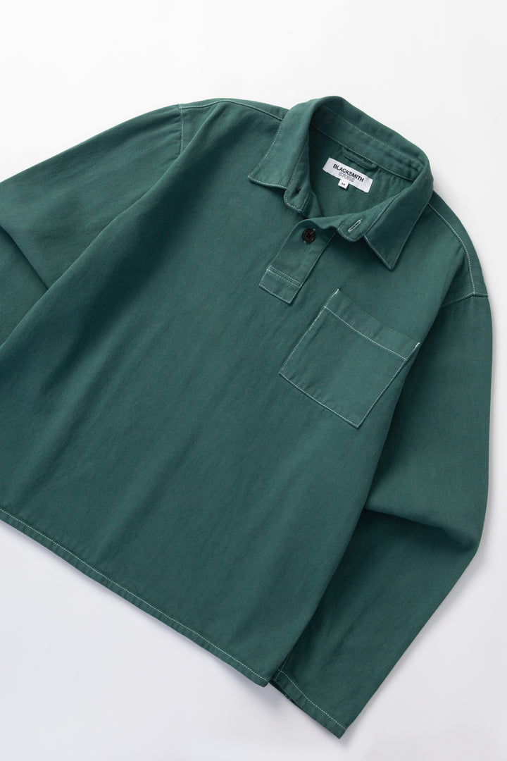 Blacksmith - Twill Two Button Popover - Evergreen