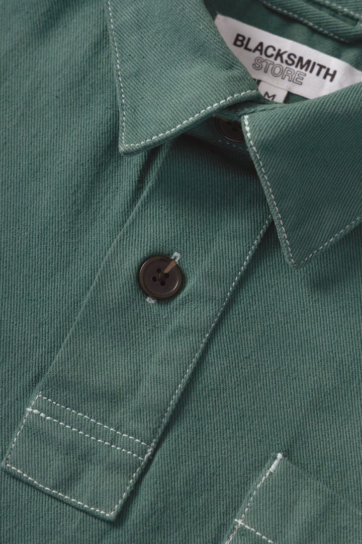 Blacksmith - Twill Two Button Popover - Evergreen