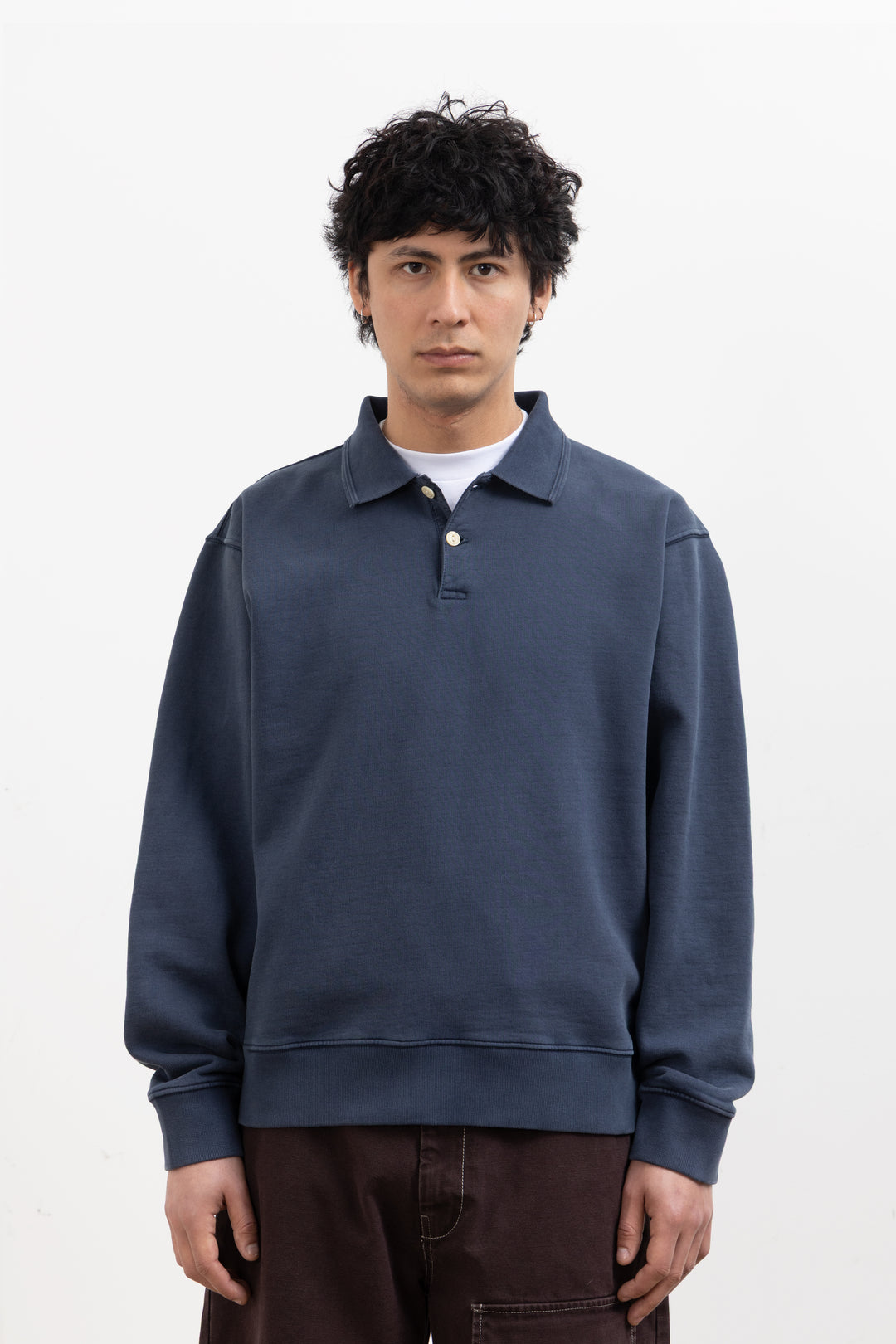 Blacksmith - Two Button Washed Rugby - Navy