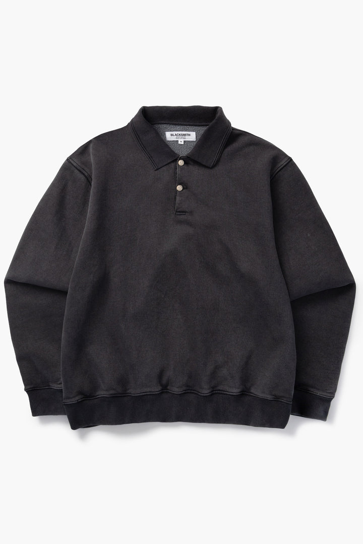 Blacksmith - Two Button Washed Rugby - Black