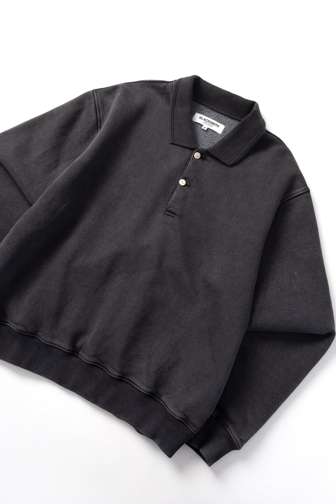 Blacksmith - Two Button Washed Rugby - Black