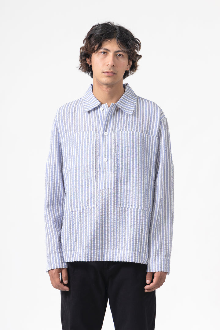 Blacksmith - Striped Military Popover - Blue