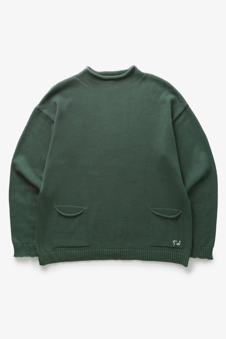 Service Works - Mock Smock Sweater - Forest