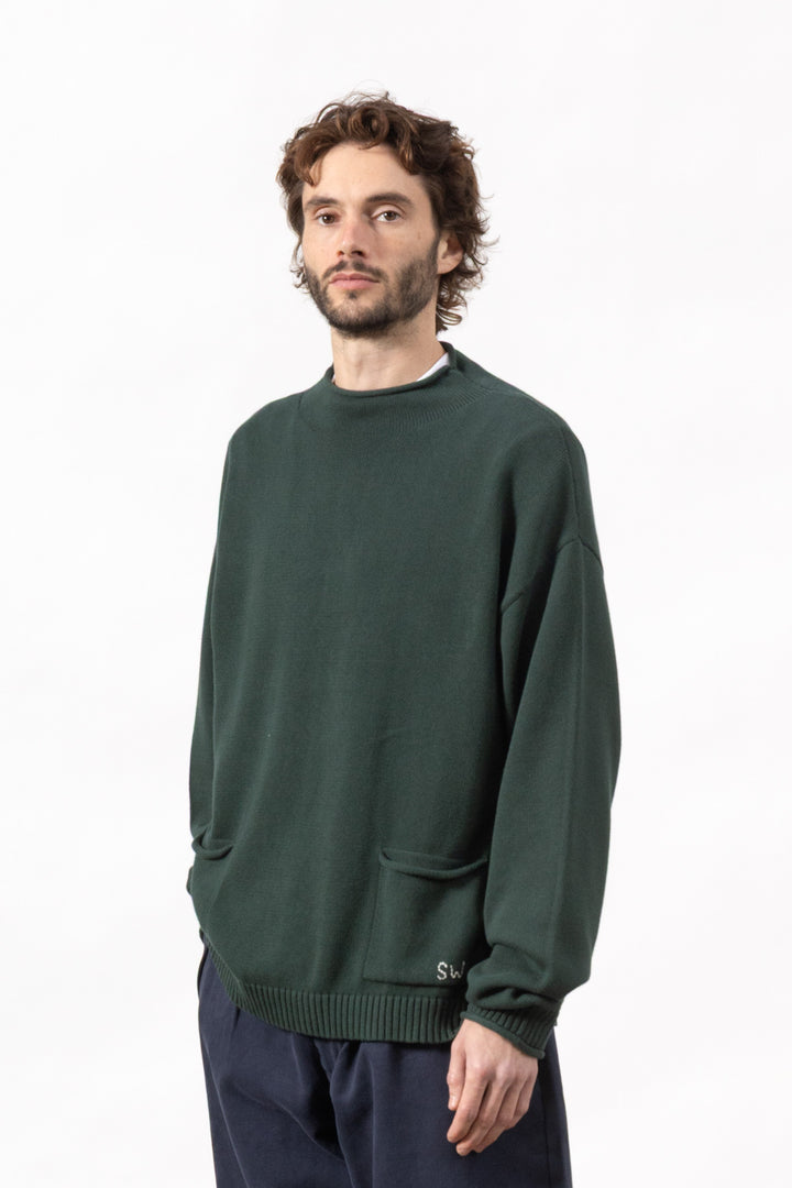Service Works - Mock Smock Sweater - Forest
