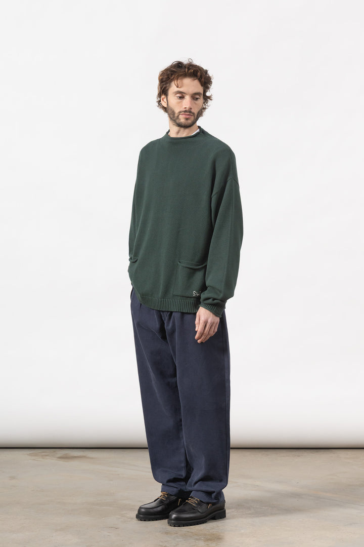 Service Works - Mock Smock Sweater - Forest