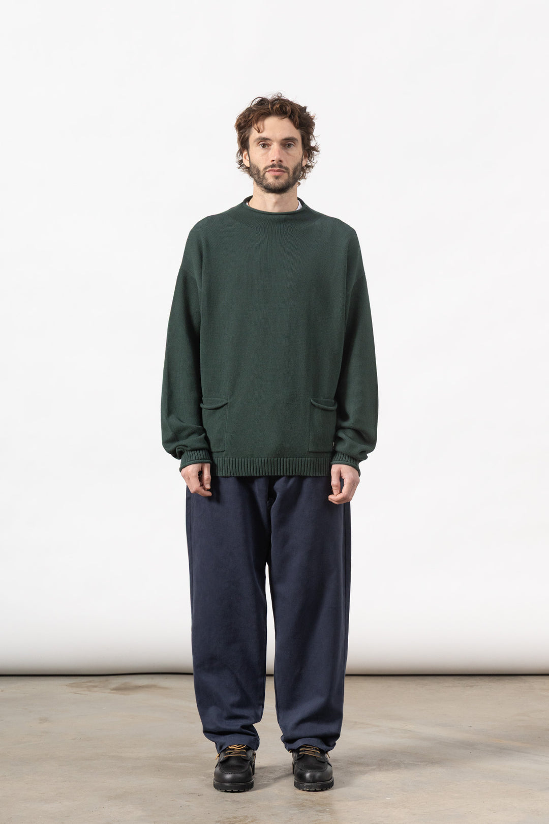 Service Works - Mock Smock Sweater - Forest