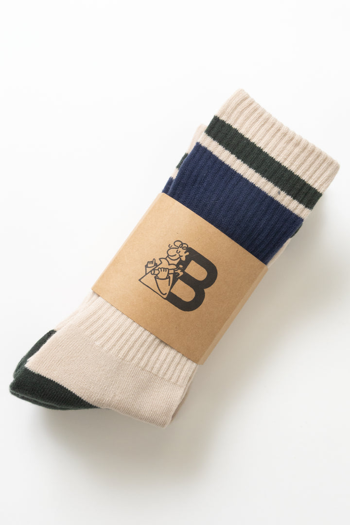 Blacksmith - Ringer Socks Three Pack - Natural