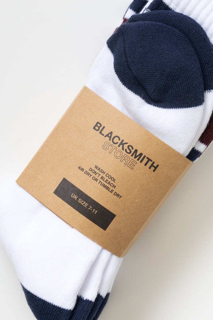 Blacksmith - Ringer Socks Three Pack - White