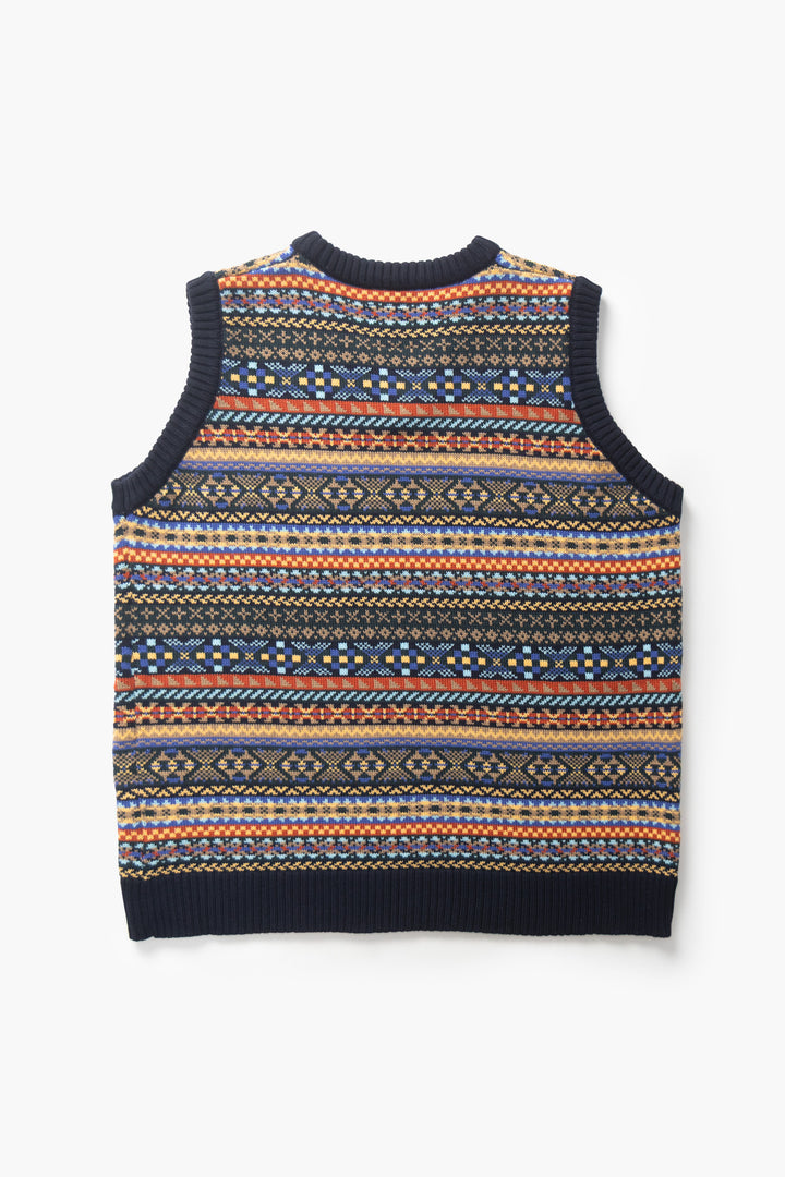 Okonkwo MFG - Fair Isle Knitted Vest - Navy