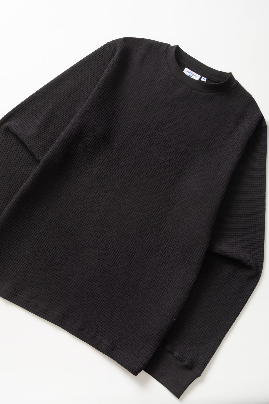 Power Goods - Thermal Waffle Long Sleeve Tee - Black