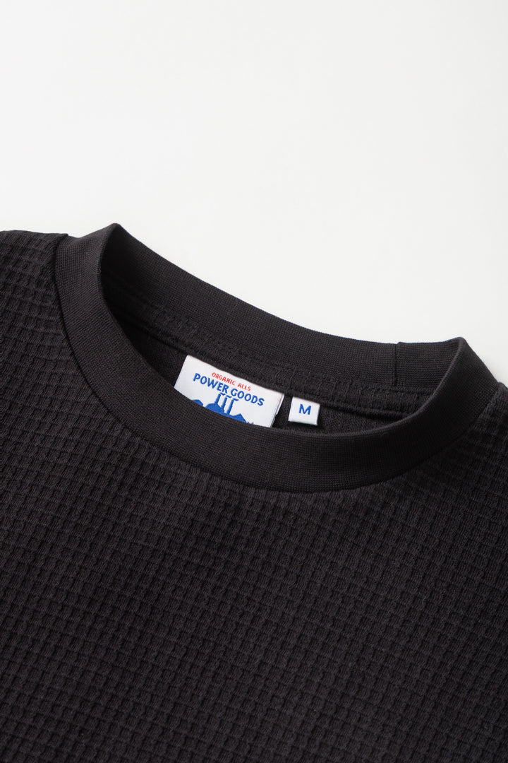 Power Goods - Thermal Waffle Long Sleeve Tee - Black