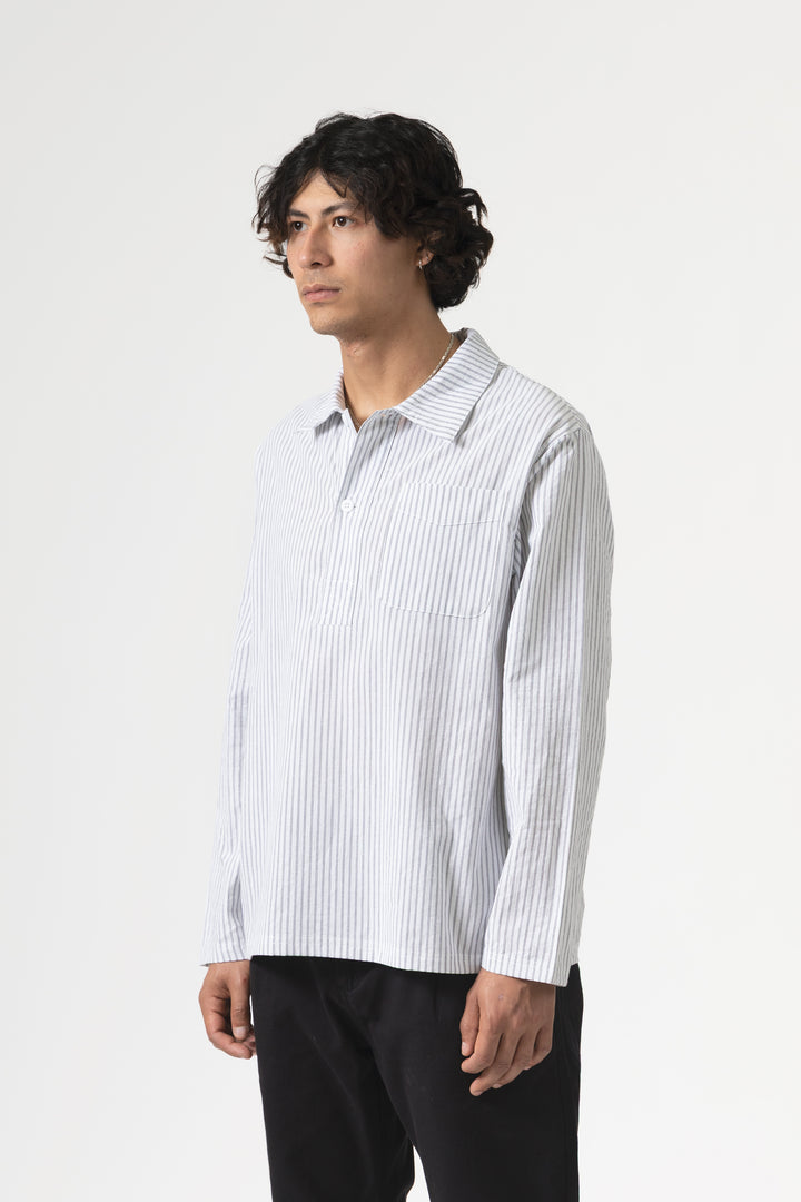 Blacksmith - Striped Two Button Popover - White