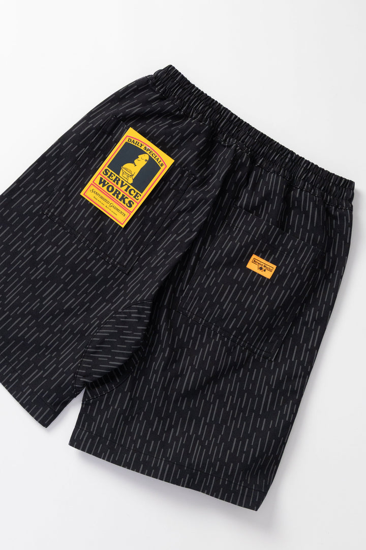 Service Works - Patterned Chef Shorts - Raindrop Mono