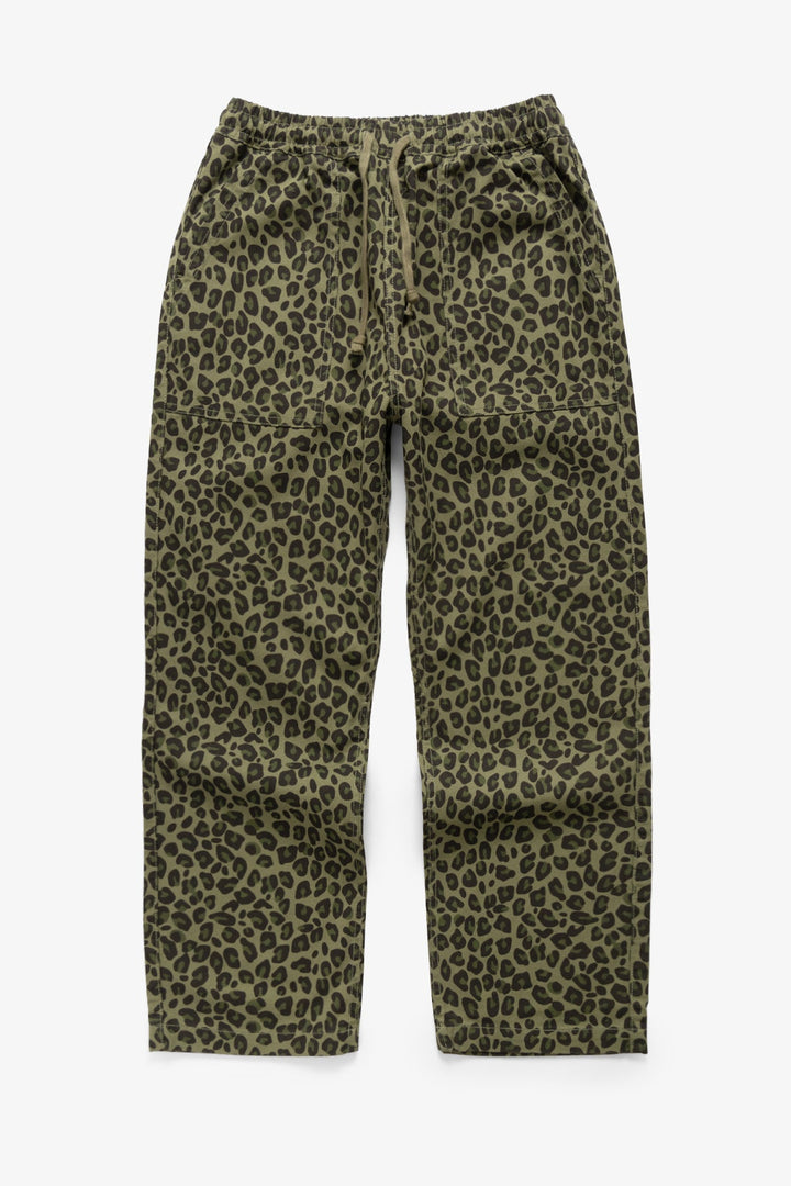 Patterned Chef Pants - Green Leopard