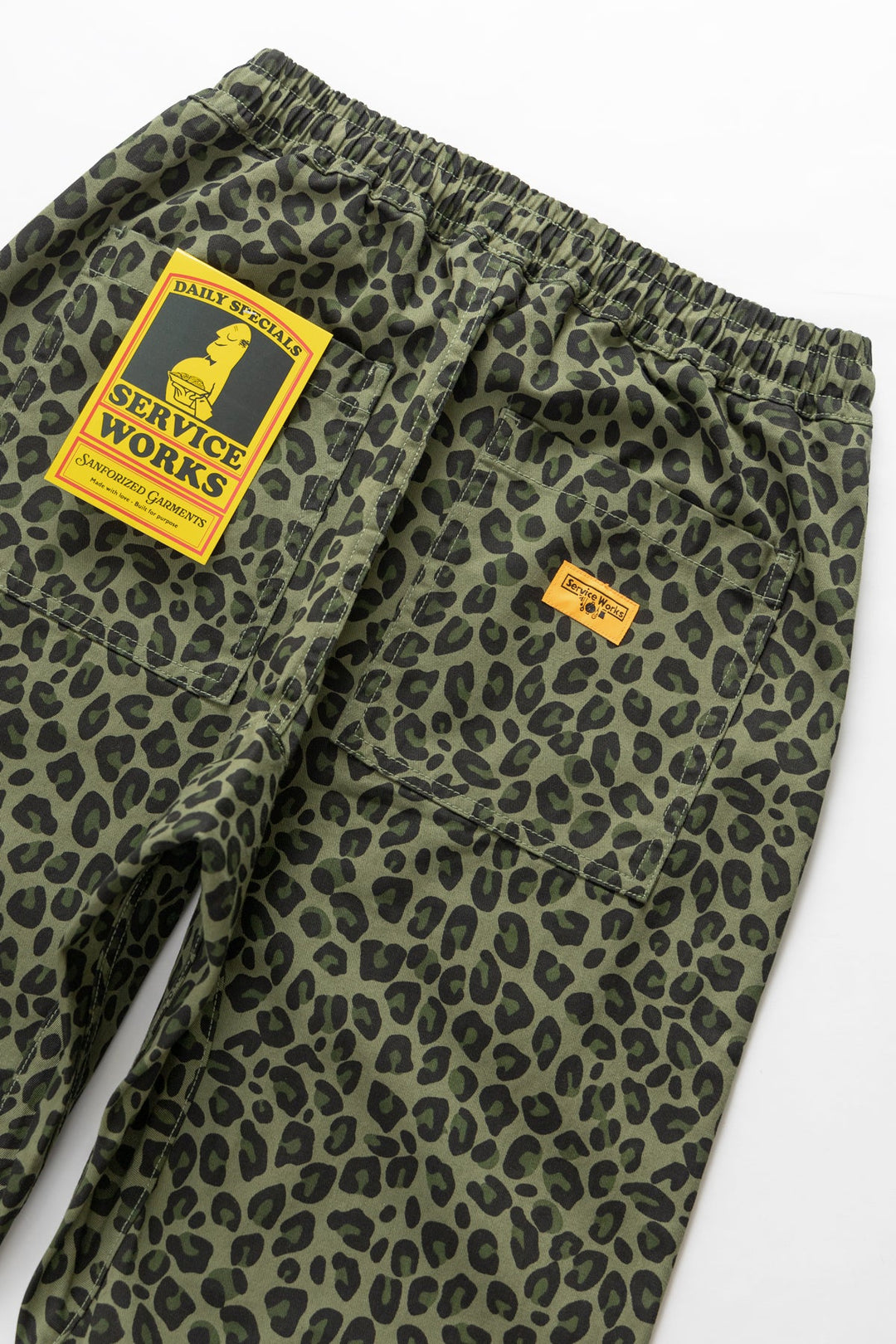 Patterned Chef Pants - Green Leopard