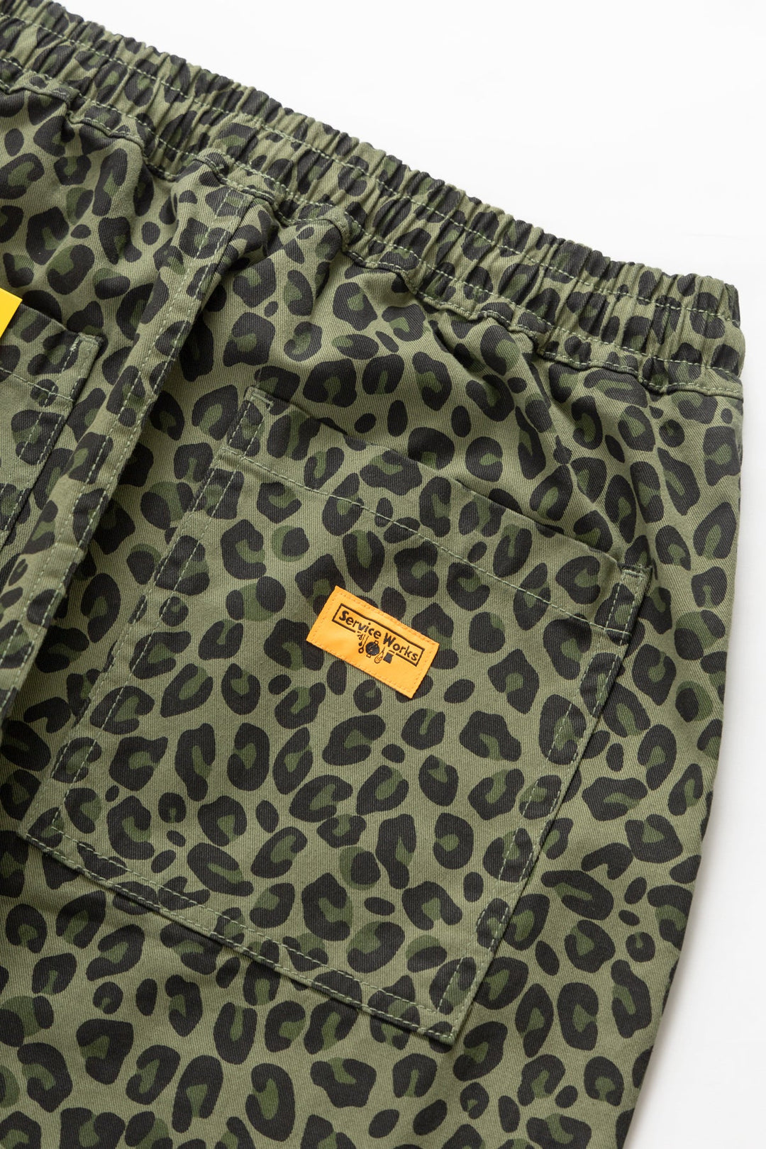 Patterned Chef Pants - Green Leopard