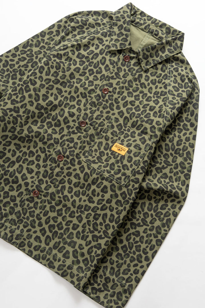 Patterned Front Of House Jacket - Green Leopard