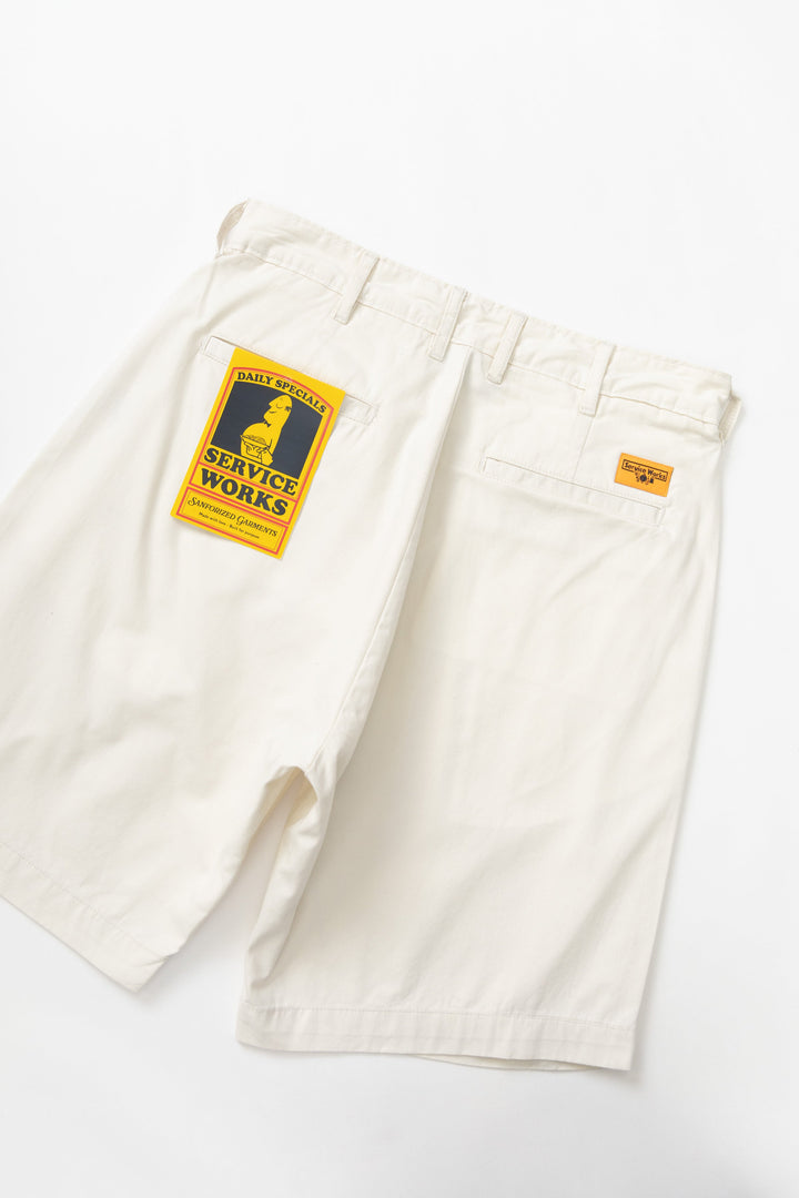Service Works - Twill Part Timer Shorts - Off-White