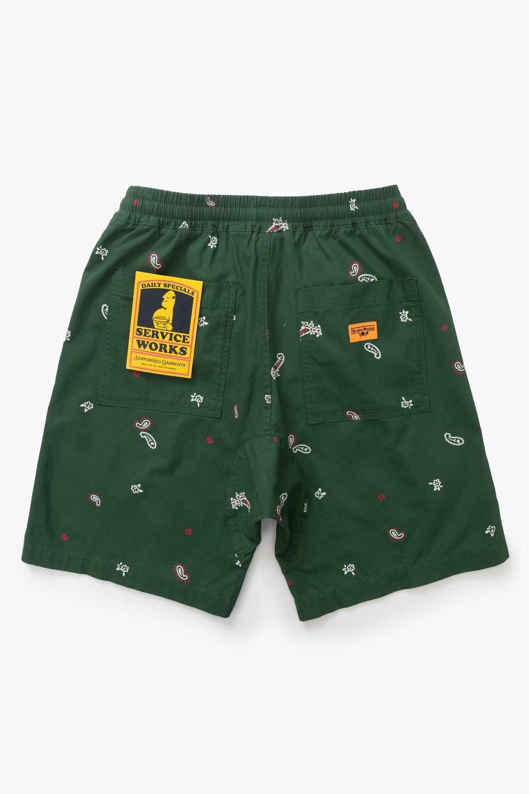 Service Works - Paisley Chef Shorts - Forest
