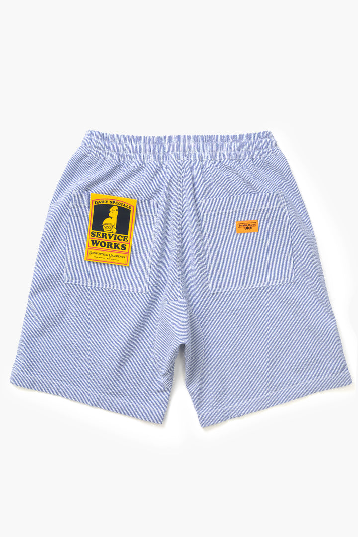 Service Works - Seersucker Chef Shorts - Navy Stripe