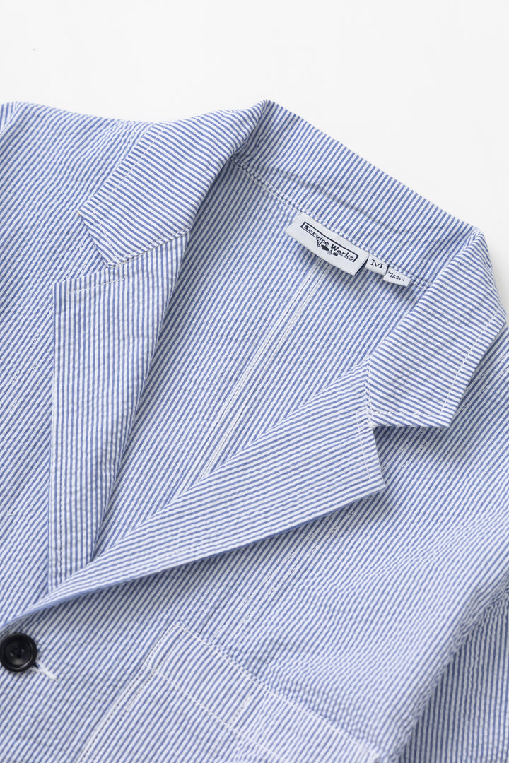 Service Works - Seersucker Server Suit Jacket - Navy Stripe