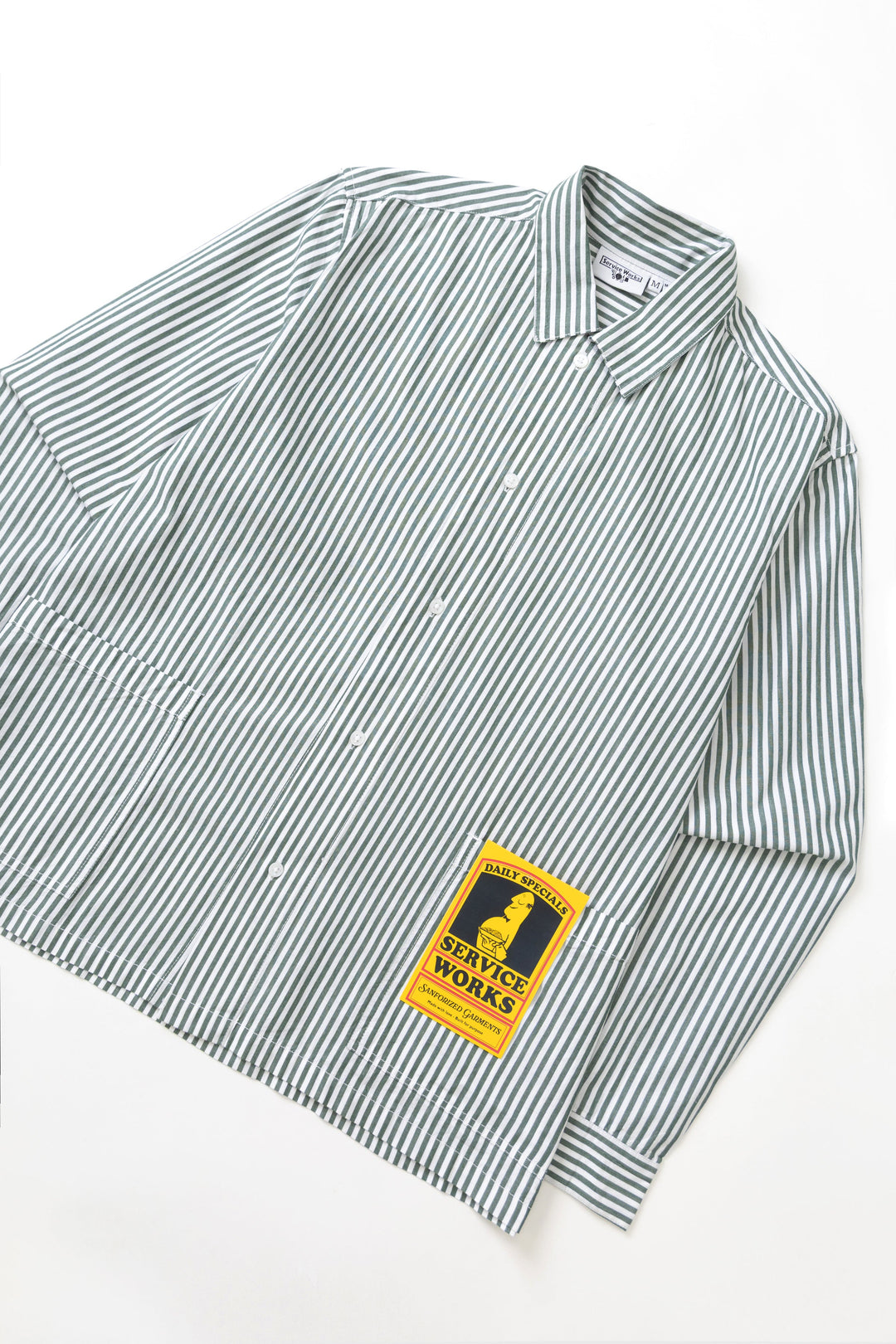 Service Works - Poplin Stripe Waiter Shirt - Forest