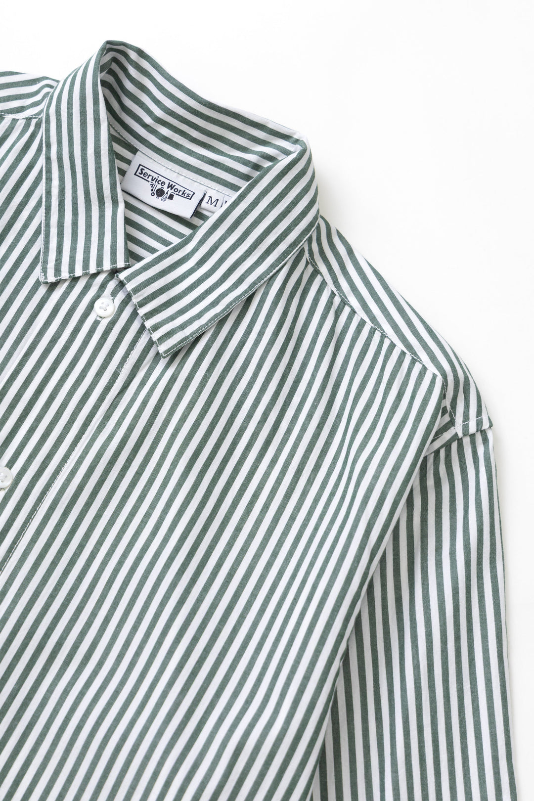 Service Works - Poplin Stripe Waiter Shirt - Forest