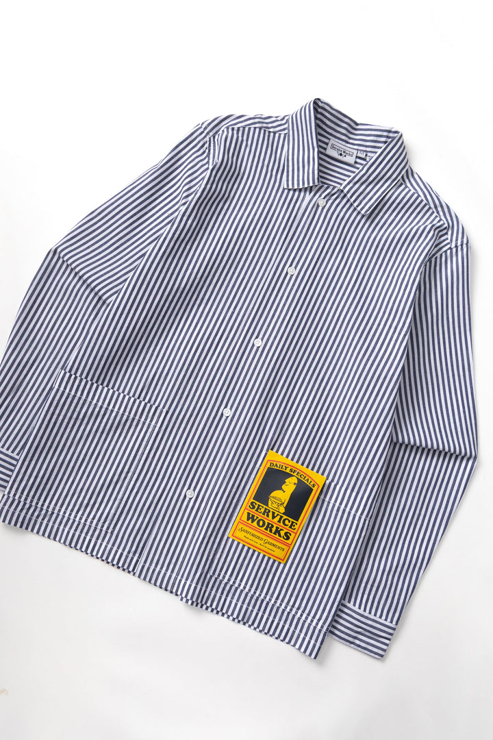 Service Works - Poplin Stripe Waiter Shirt - Royal